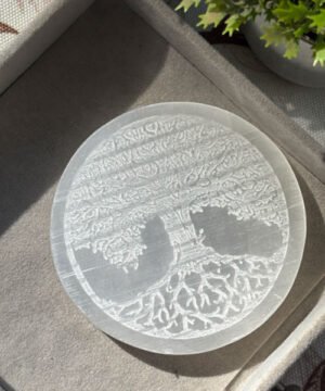 Selenite Charging Plate - Tree of Life