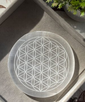 Selenite Charging plate - Flower of life